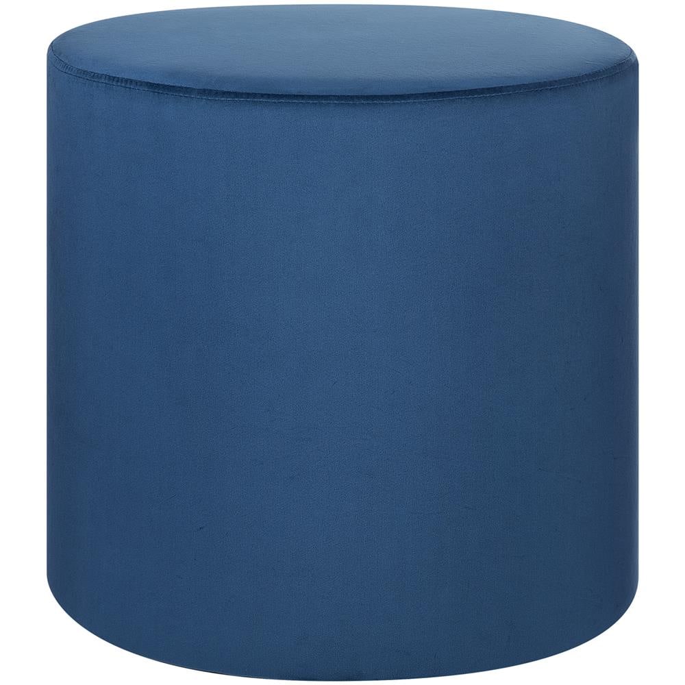 Pouf In Velluto Color Blu Scuro Lovett - Foto 1