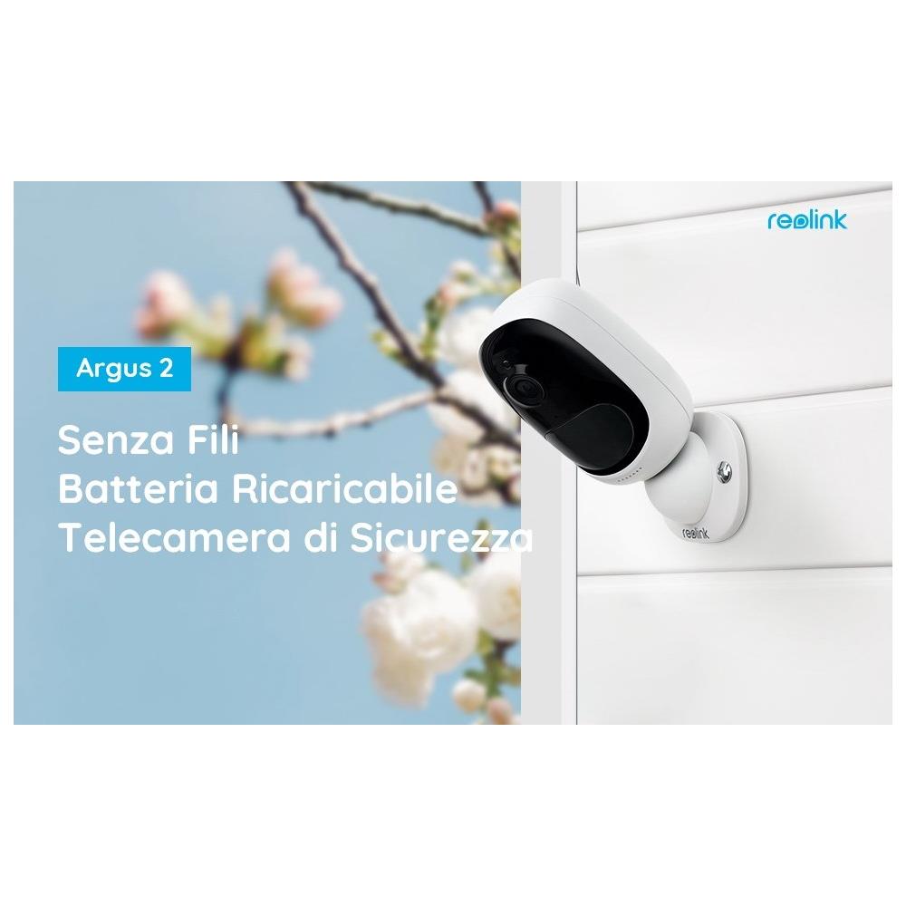 Telecamera Da Esterno Reolink Argus 2 1080p 130° Wifi Dual A Batteria Ricaricabile E Visione Notturna - Foto 2