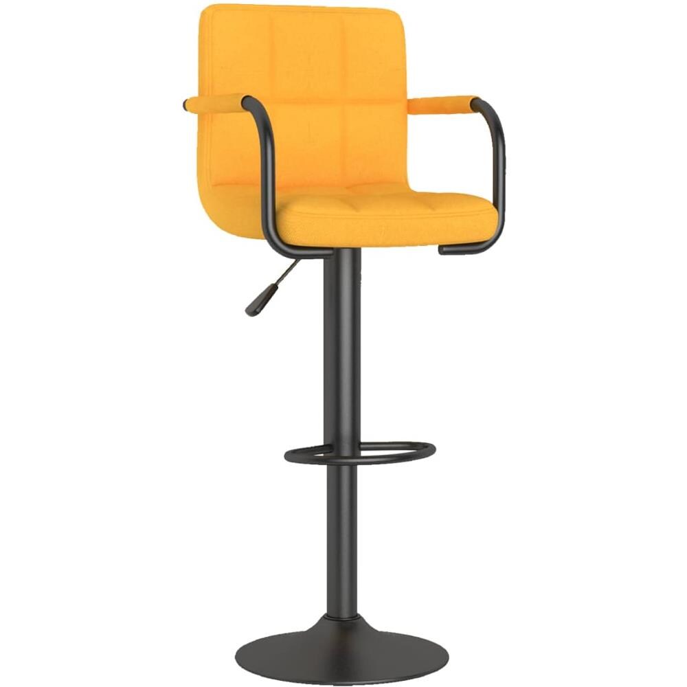 Sgabello Da Bar Giallo Senape In Tessuto - Foto 1