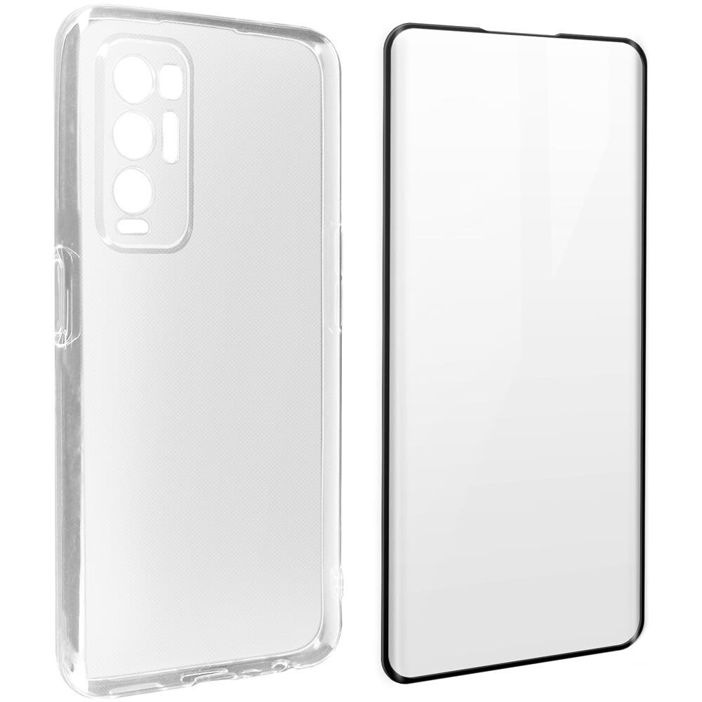 Cover Silicone Flessibile Oppo Find X3 Neo + Vetro Temperato Bordo Nero - Foto 1