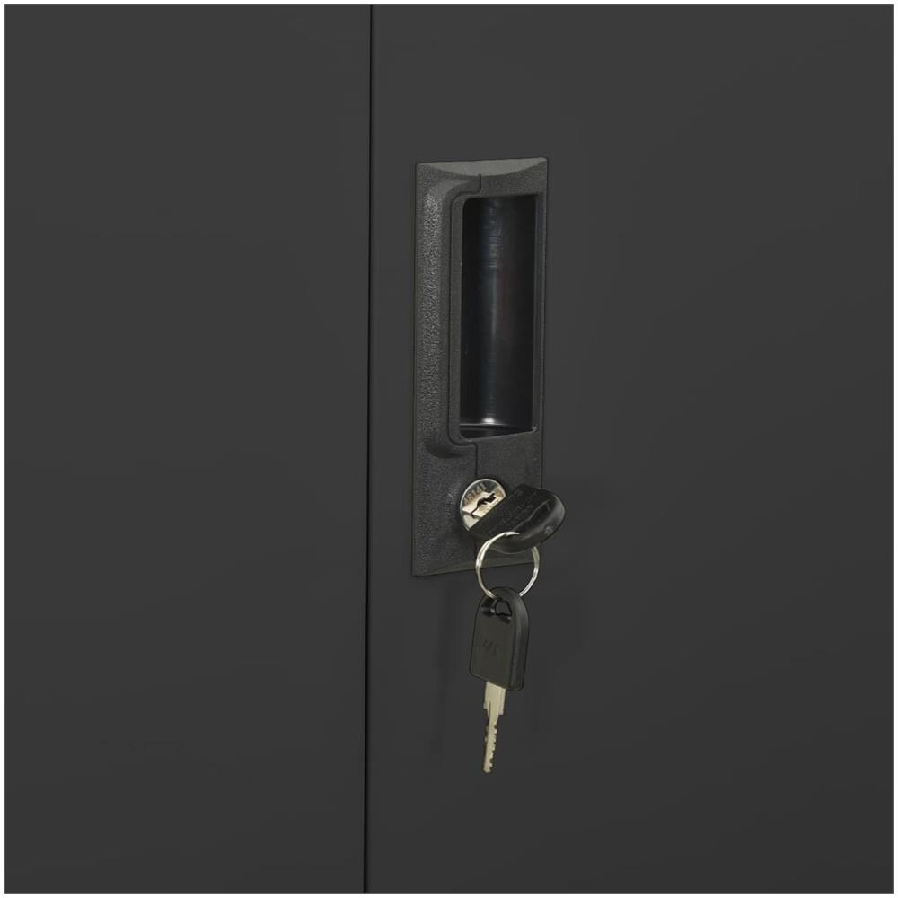 Armadio Per Ufficio Antracite 90x40x180 Cm In Acciaio - Foto 2