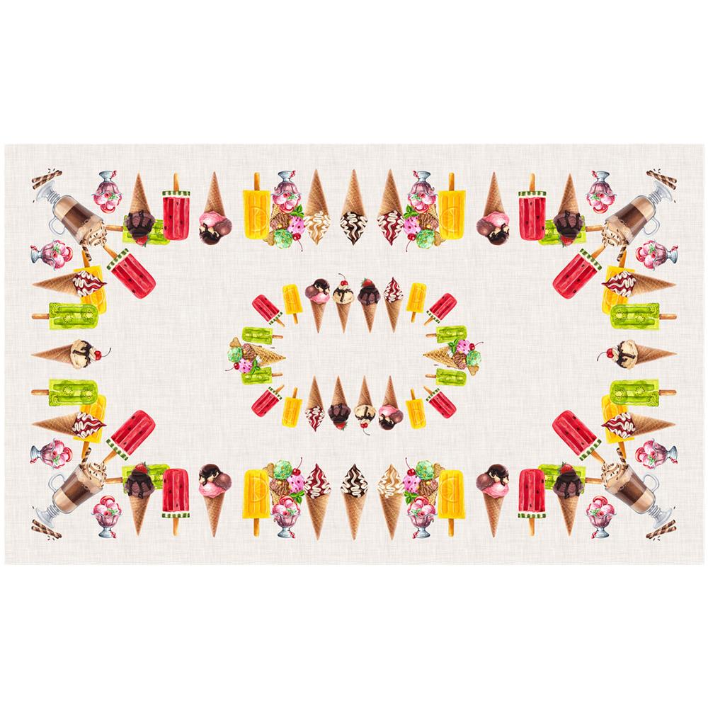 Tovaglia Copritavolo In 100% Cotone Stampa Digitale Dis. Ice Cream Gi 140x240 Ice Cream - Foto 6