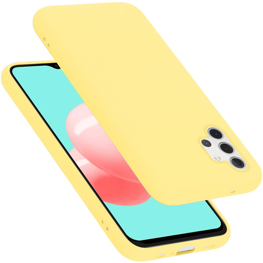 Custodia Compatibile Con Samsung Galaxy A32 5g In Liquid Giallo - Coperchio Protettivo In Silicone Tpu Flessibile - Foto 1