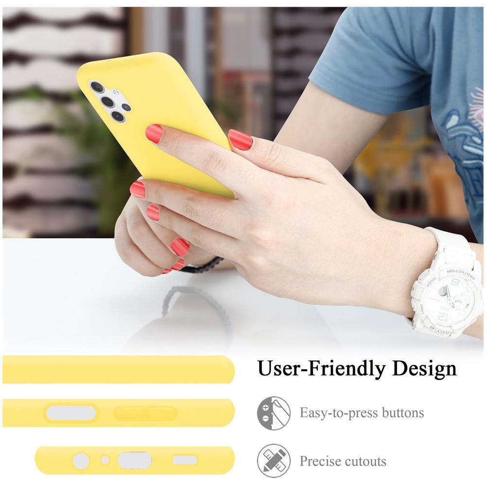 Custodia Compatibile Con Samsung Galaxy A32 5g In Liquid Giallo - Coperchio Protettivo In Silicone Tpu Flessibile - Foto 7
