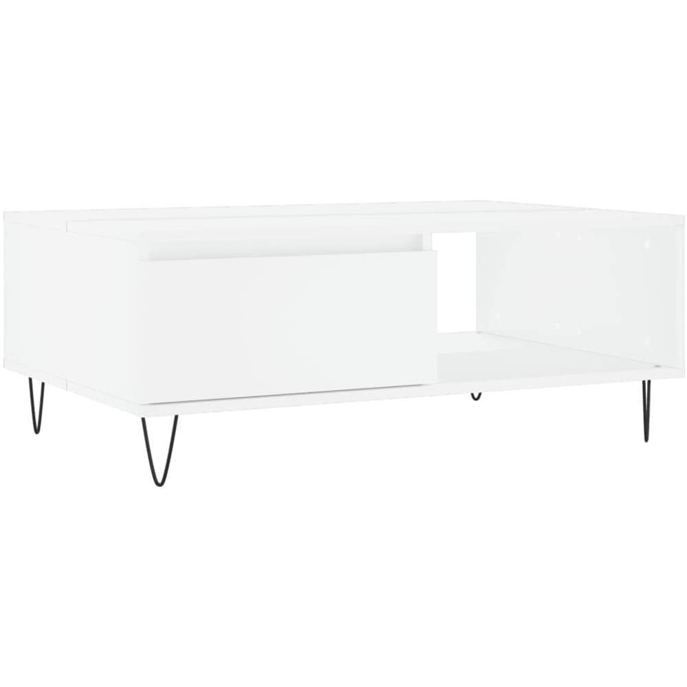 Tavolino Da Salotto Bianco 90x60x35 Cm In Legno Multistrato - Foto 2