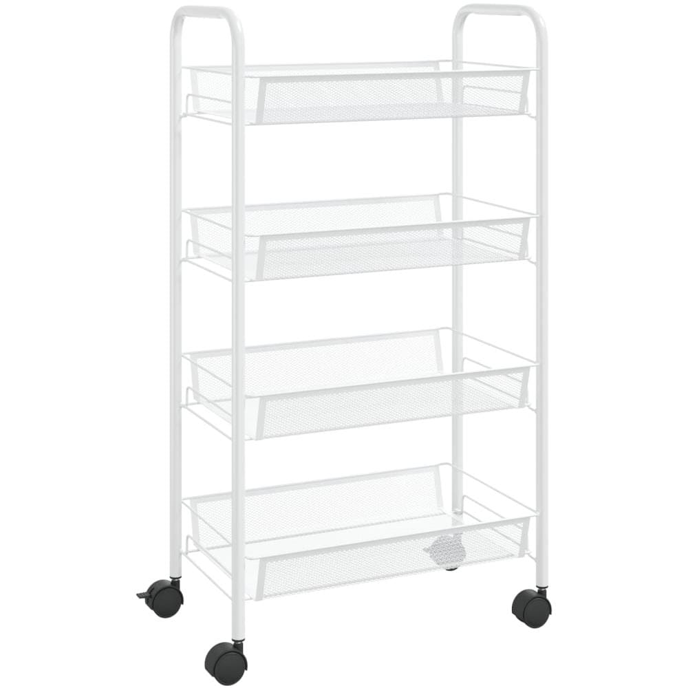 Carrello Da Cucina Con 4 Ripiani Bianco 46x26x64 Cm In Ferro - Foto 2