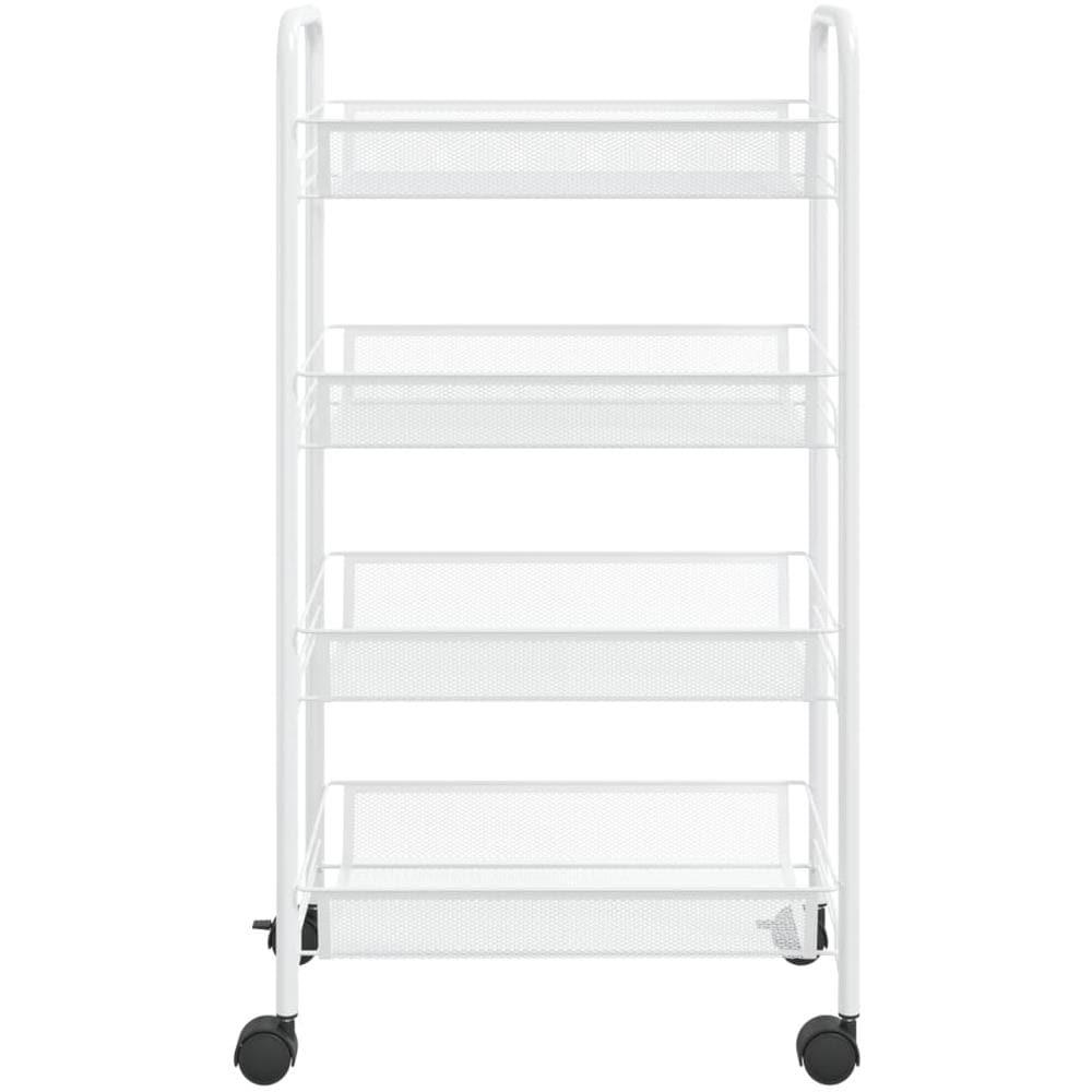 Carrello Da Cucina Con 4 Ripiani Bianco 46x26x64 Cm In Ferro - Foto 3