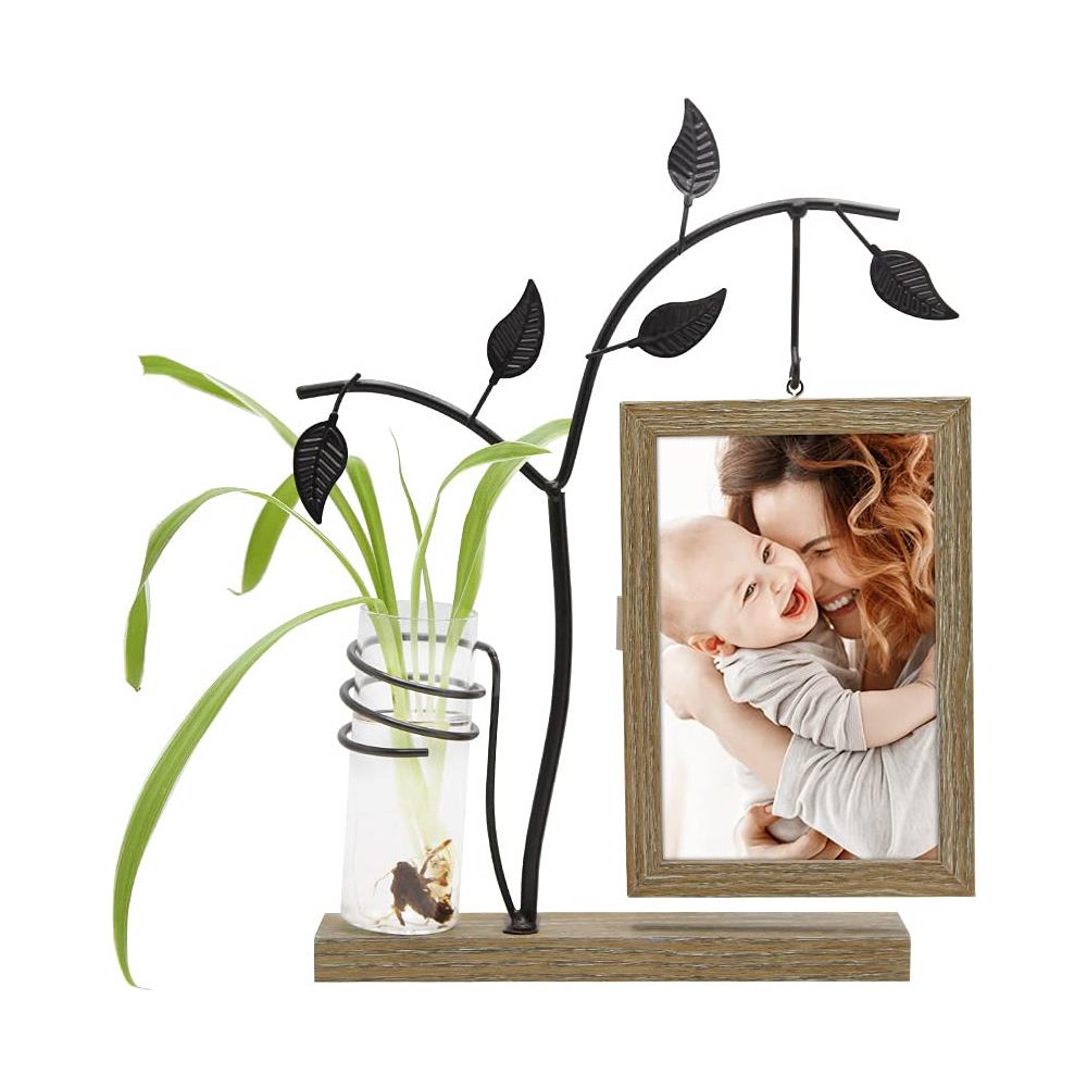 Affuly Cornice Per Foto 4x6 Piante In Vaso Cornici Per Foto Da Scrivania Con Supporto In Metallo E Vaso Cornice Per Display A Doppio Lato Natale Anniversario Di Matrimonio Regali Di Compleanno Per Amici Di Famiglia - Foto 1