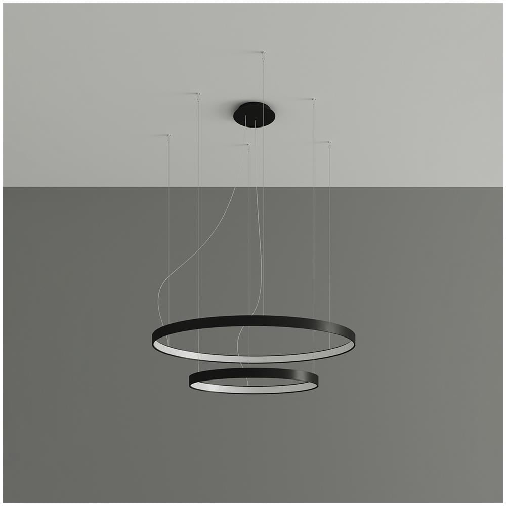 Sollux Lighting Lampadario Rio 2 55/78 Nero Led 4000k Th. 212 - Moderno Lampadario Nero 150x78x78 Cm - Foto 2