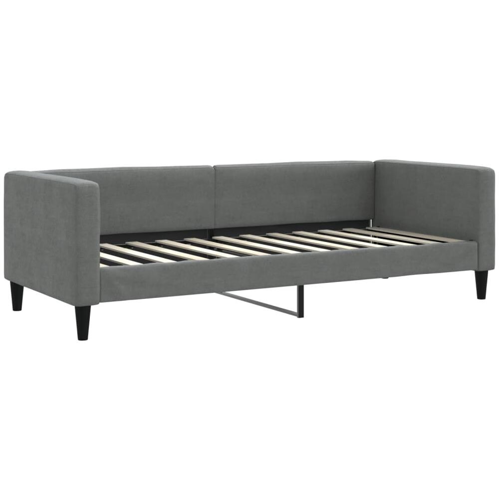 Letto Da Giorno Grigio Scuro 80x200 Cm In Tessuto - Foto 1