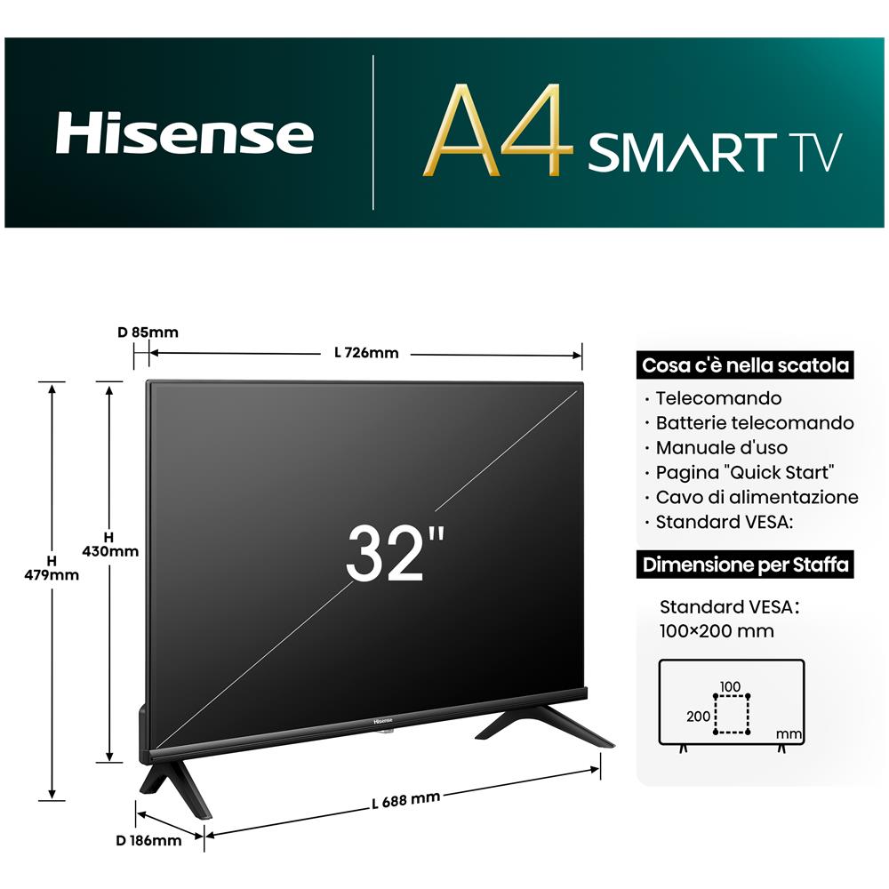 TV LED HD 32" 32A4N Smart TV VIDAA - Foto 7