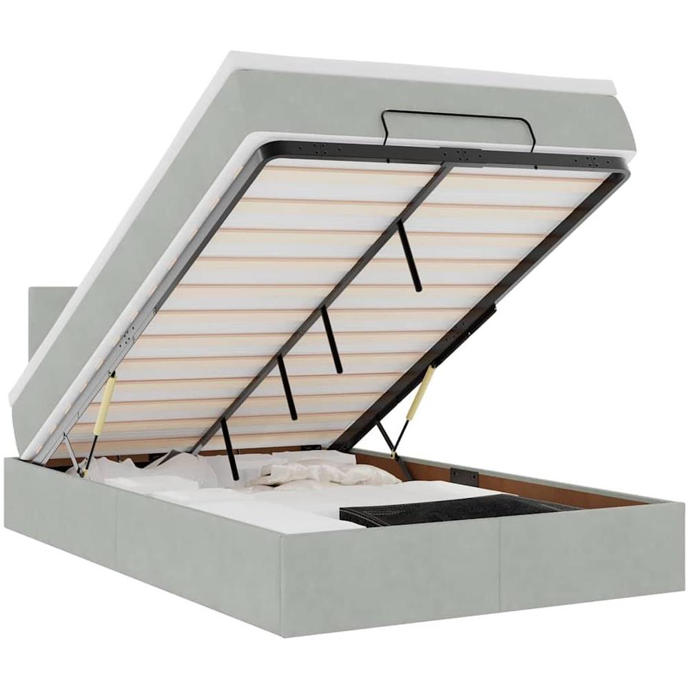 Struttura Letto Pouf con Materasso 120x200 cm Velluto - Foto 1