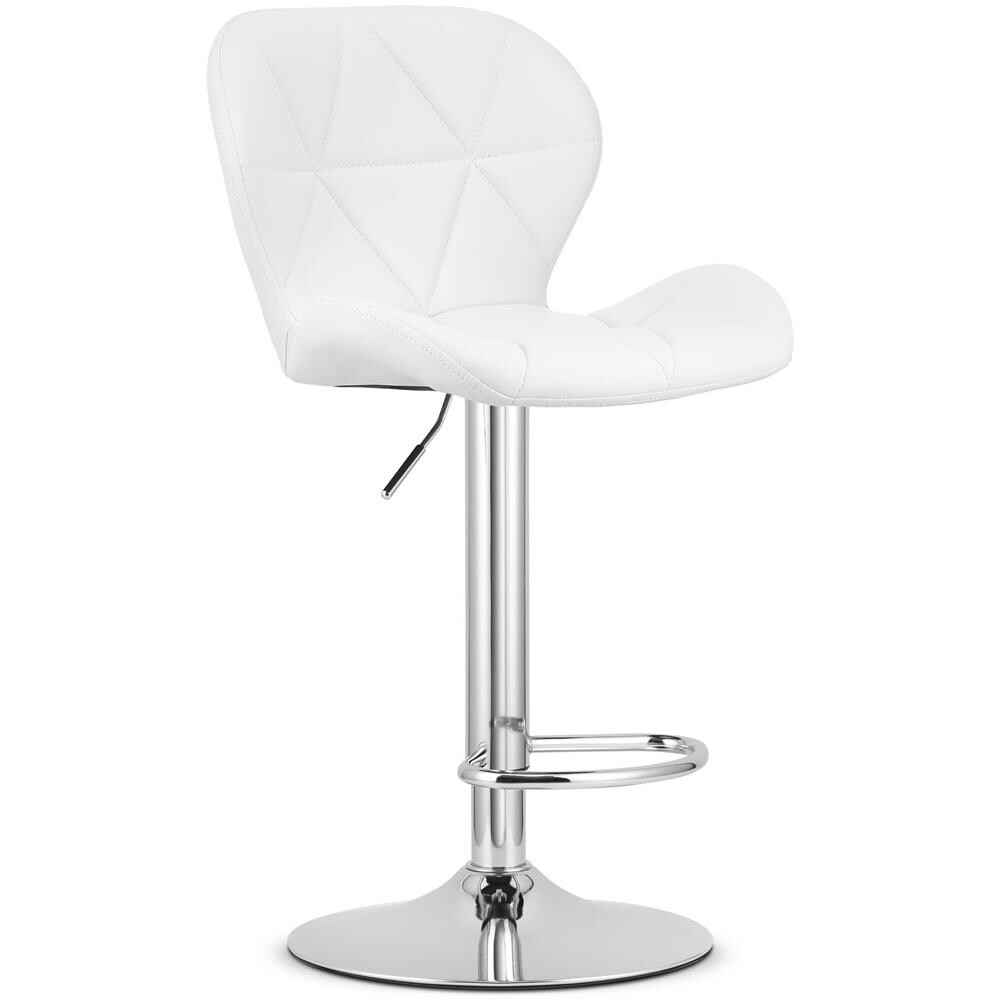 Sgabello WEST - Similpelle bianca per soggiorno e cucina - Foto 1