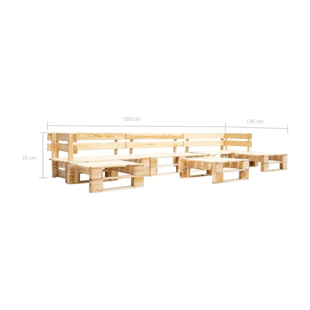 Set Divani Da Giardino Su Pallet 6pz Naturale Legno Fsc - Foto 3