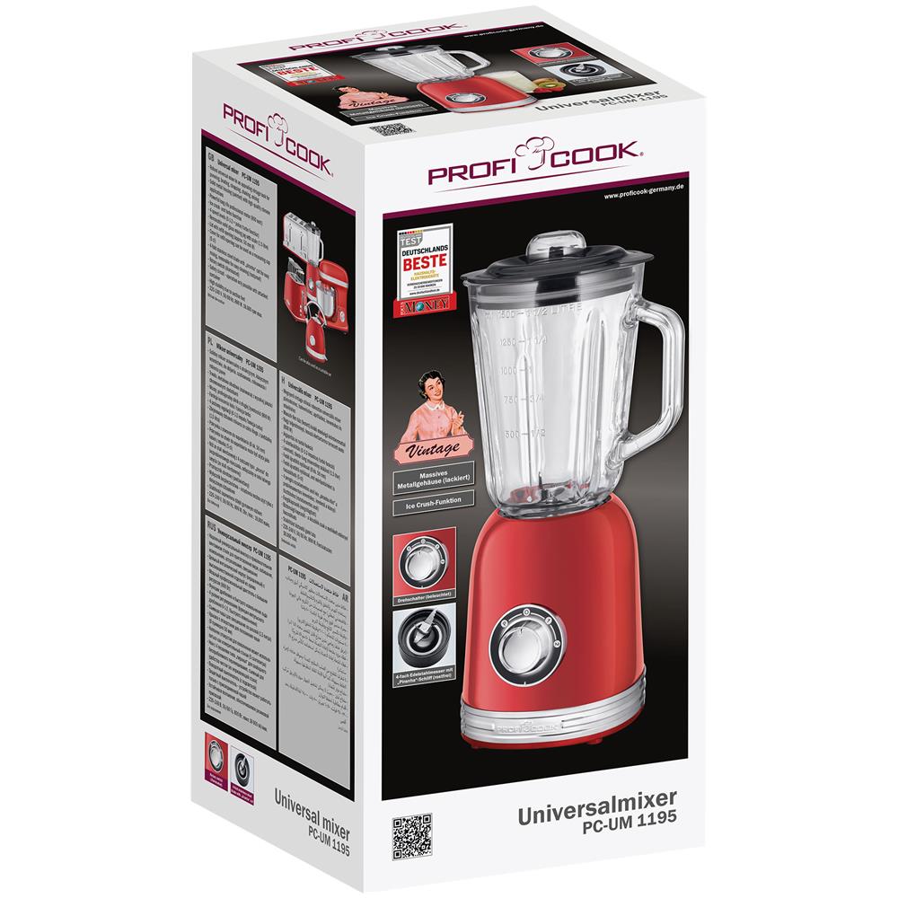 Um 1195 Frullatore, Vintage, Vaso Di Vetro Da 1,5 L, 2 Velocità + Turbo, Tritaghiaccio 800w - Foto 7