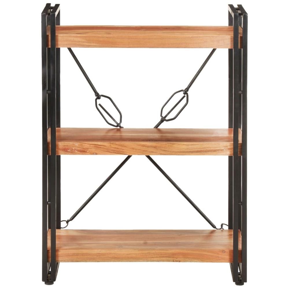 Libreria A 3 Ripiani 60x30x80 Cm In Legno Massello Di Acacia - Foto 2