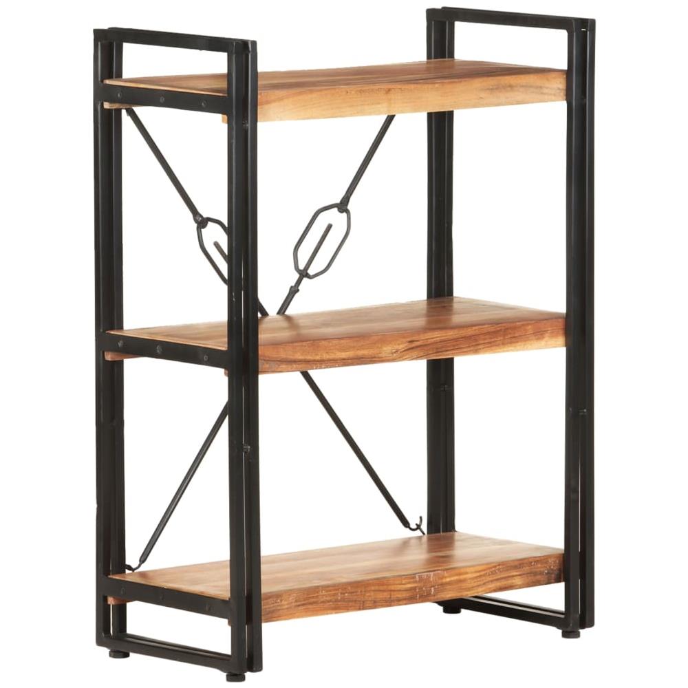 Libreria A 3 Ripiani 60x30x80 Cm In Legno Massello Di Acacia - Foto 7