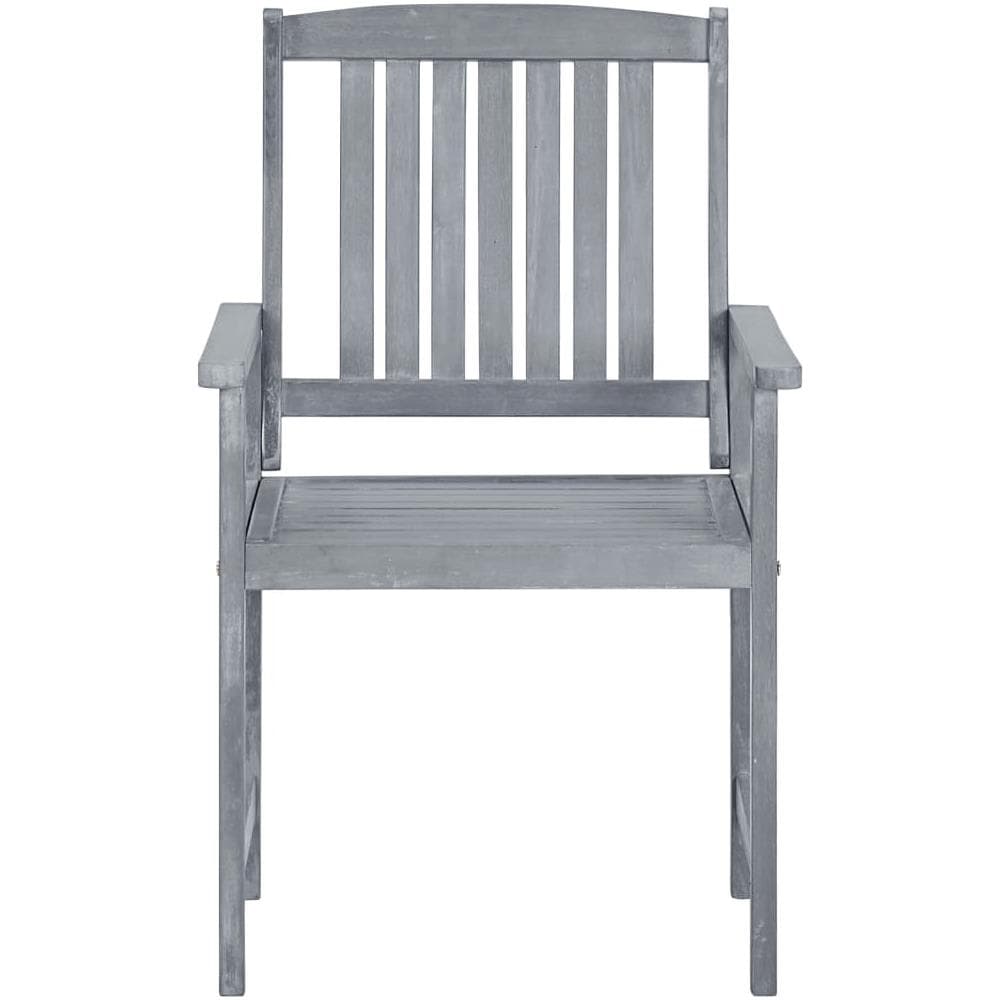 Sedie da Giardino 6 pz in Legno Massello di Acacia Grigio - Foto 2
