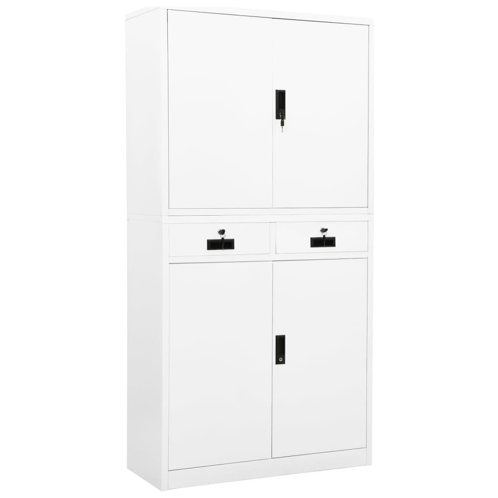 Armadio Per Ufficio Bianco 90x40x180 Cm In Acciaio - Foto 1