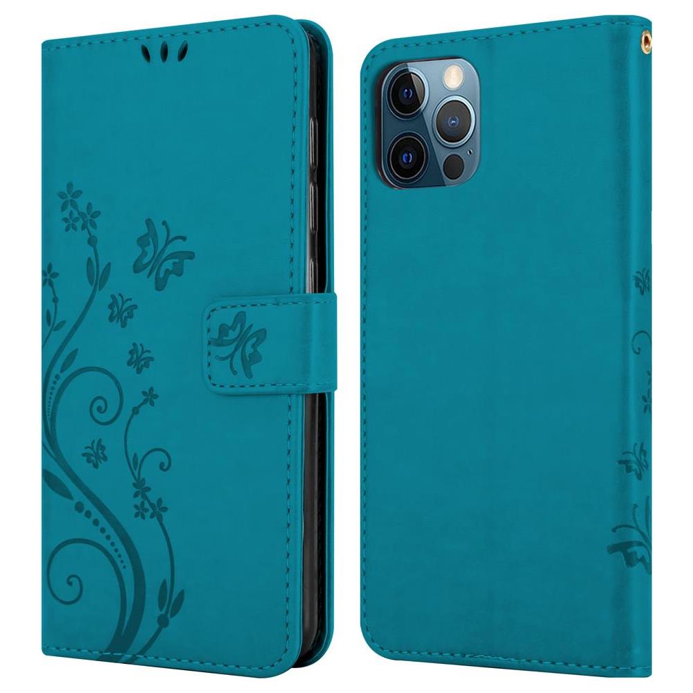Cadorabo Custodia Compatibile Con Apple Iphone 12 / Iphone 12 Pro (6,1"" Zoll) In Blu Fiore - Coperchio Protettivo In Design Floreale Con Chiusura Magnetica, Funzione Stand E Slot Per Carte - Foto 8