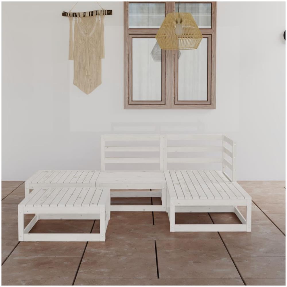 Maison Exclusive - Set Divani Da Giardino 4 Pz Bianco In Legno Massello Di Pino 88172273