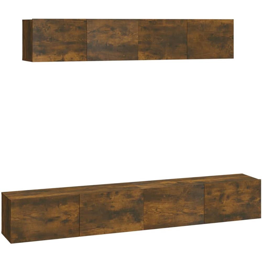 Set Di Mobili Porta Tv 4 Pz Rovere Fumo In Legno Multistrato - Foto 2