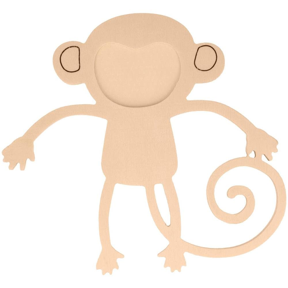 Cornice Per Foto Di Scimmie In Legno - Foto 1