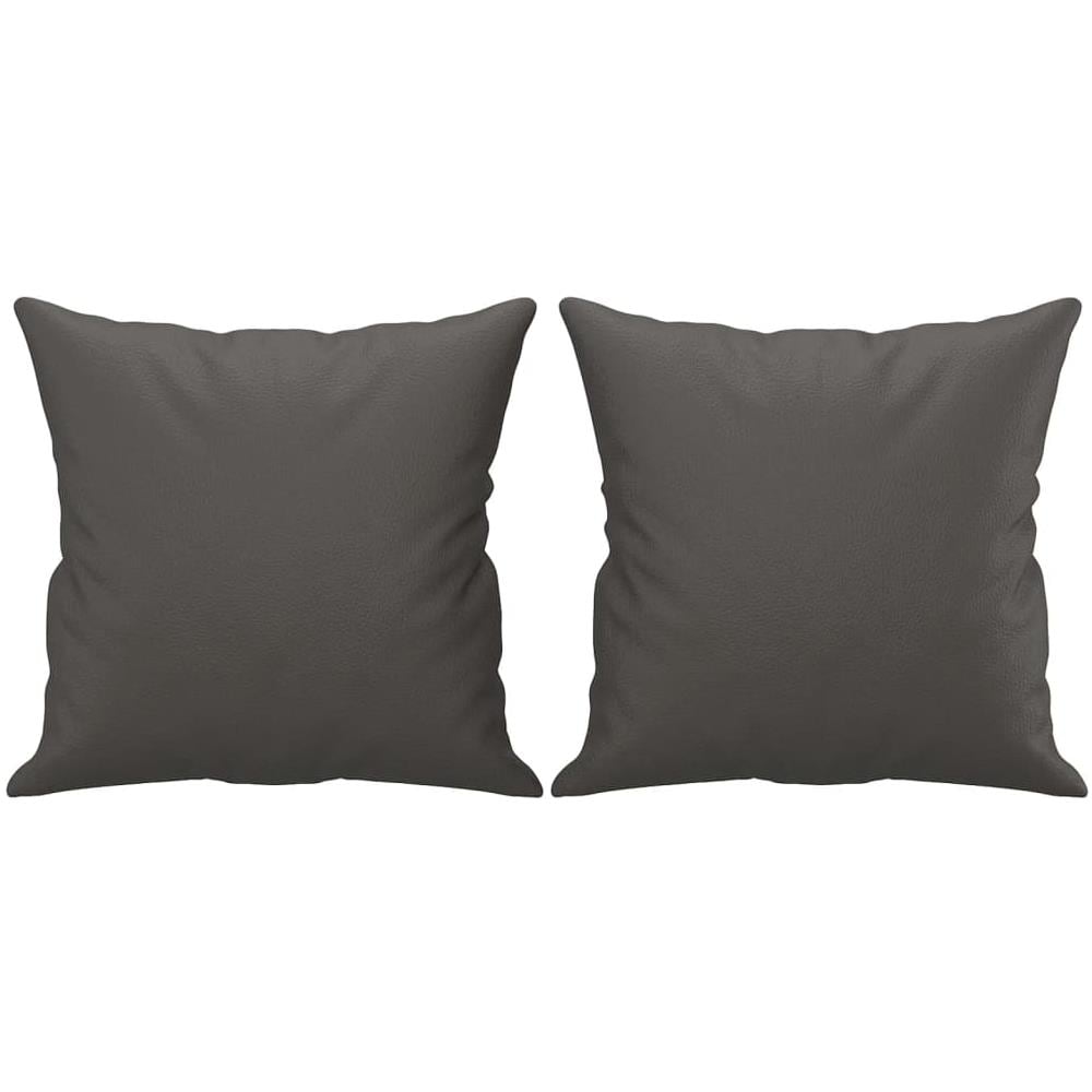 Cuscini Decorativi 2pz Grigio 40x40 Cm In Similpelle - Foto 2