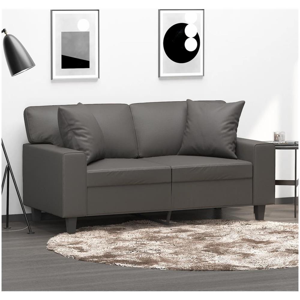 Cuscini Decorativi 2pz Grigio 40x40 Cm In Similpelle - Foto 1