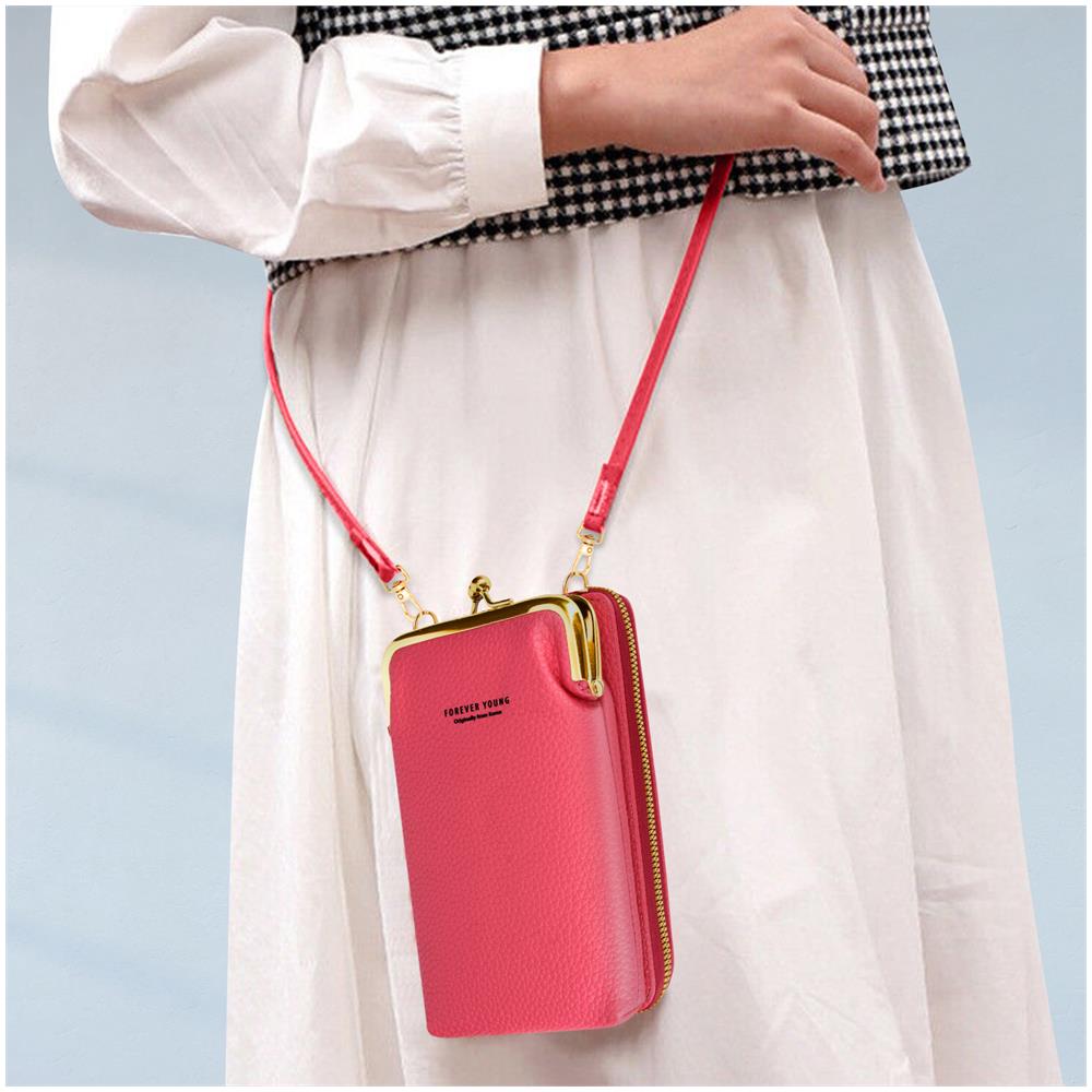 Pochette A Tracolla Per Smartphone In Similpelle Martellata Multi-scomparto - Foto 5