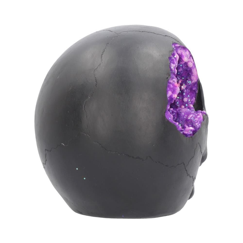 Nemesis Now - Geode Skull Black Purple - Gothic Glitter Skull Figurine 17cm - Foto 2