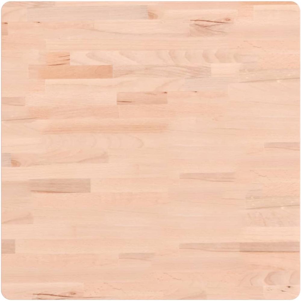 Piano Per Tavolo 60x60x2,5 Cm Quadrato Legno Massello Di Faggio - Foto 2