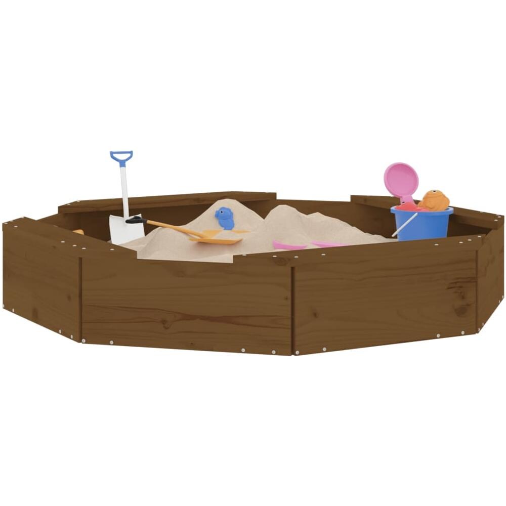 Sabbiera Con Sedute Miele Ottagonale In Legno Massello Di Pino - Foto 3