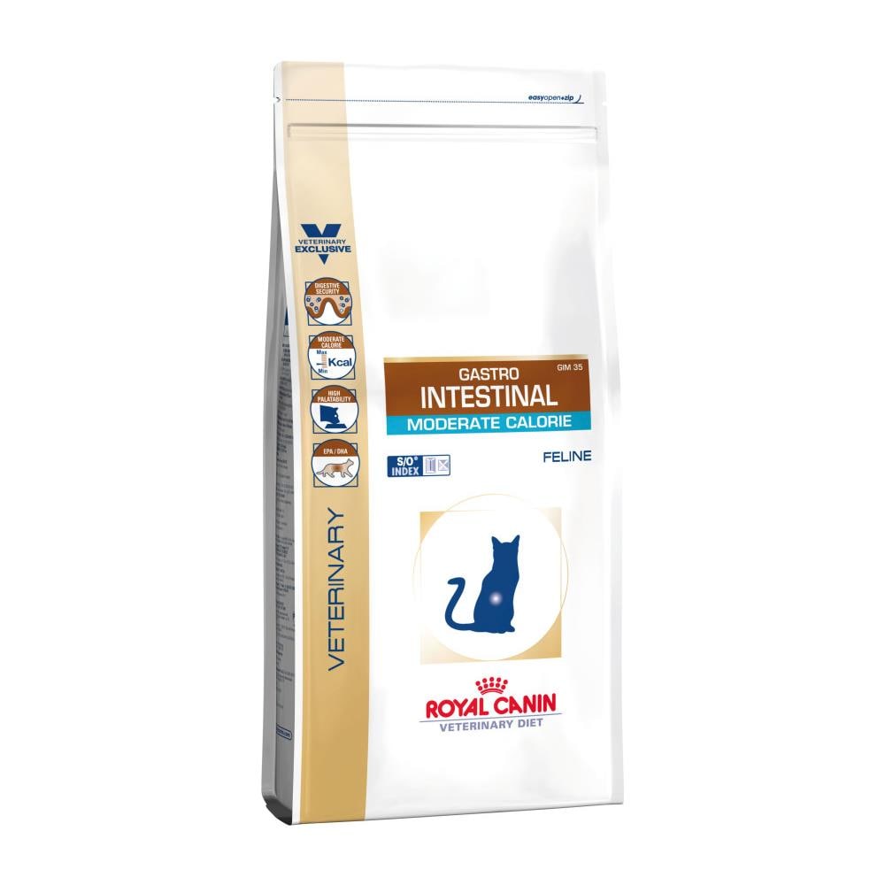 Gastro Intestinal Moderate Calorie cibo secco per gatti 4 kg Adulto Trinciapollo, Riso - Foto 1