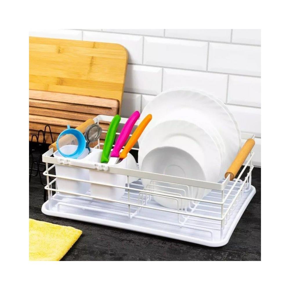 KH-1730 Elegante scolapiatti bianco con portaposate rimovibile - Foto 2