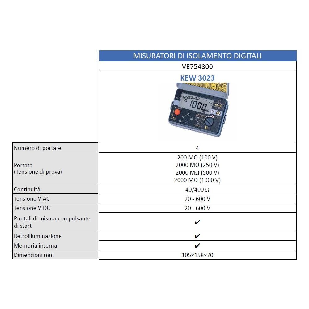 Misuratore Di Resistenza Kew 3023 Ve754800 - Foto 3