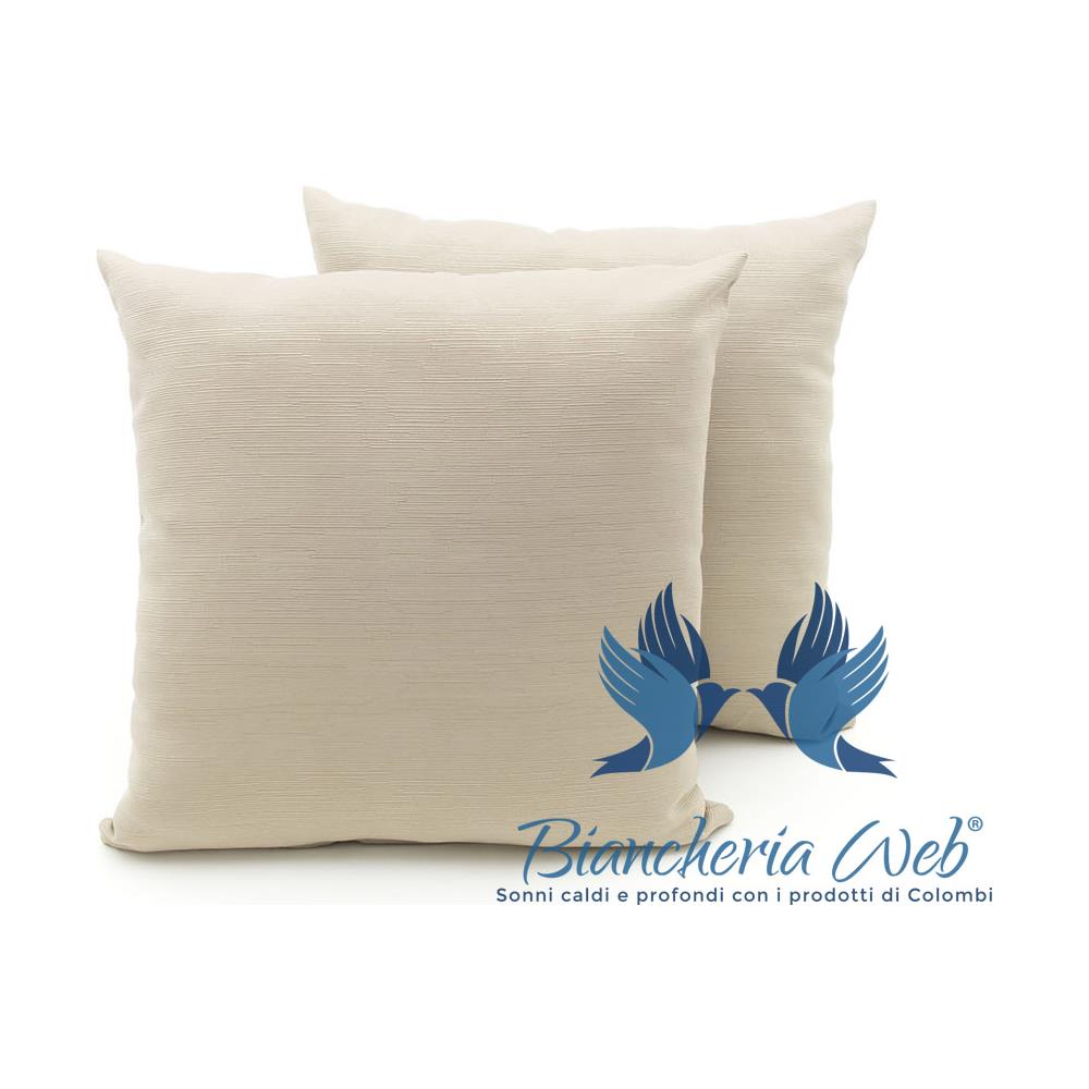 Coppia Cuscini Arredo Imbottiti Tessuto Ottoman In Tinta Unita Tortora Chiaro 60x60 Tortora Chiaro - Foto 1