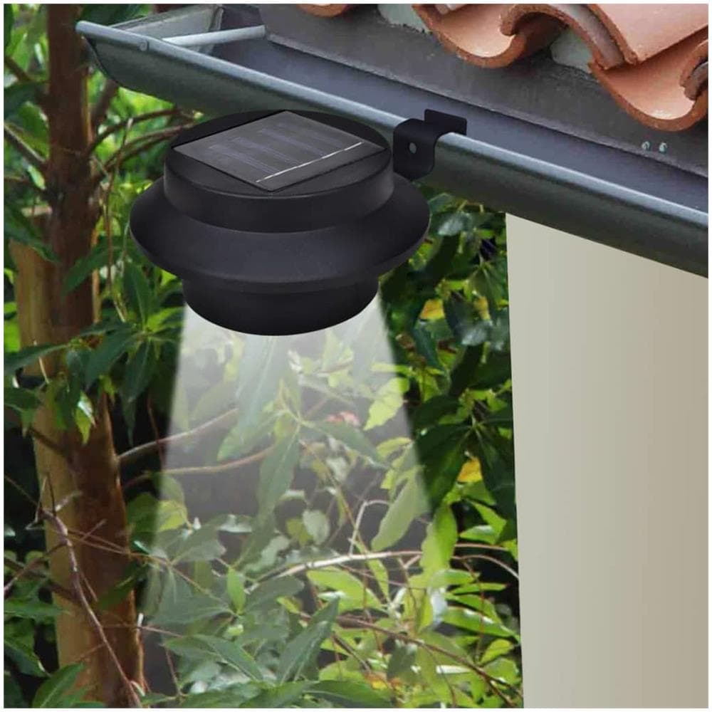 Lampade Solari Per Recinzioni Da Giardino 12 Pz A Led Nero - Foto 2