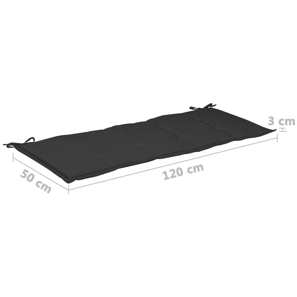 Cuscino per Panca da Giardino Nero 120x50x4 cm - Foto 13