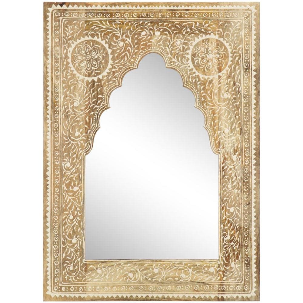 Specchio Dipinto A Mano 40x55 Cm In Legno Massello Di Mango - Foto 1