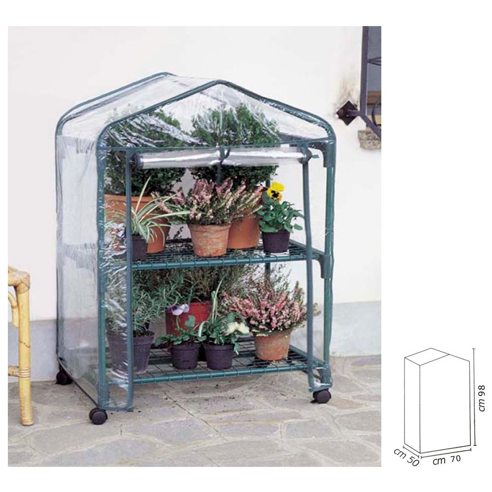 Serra 2 Ripiani Da Balcone Robusta Con Ruote E Telo Cm 70x50xh98 - Foto 1