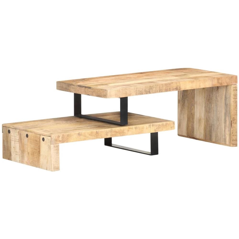 Set Tavolini Da Salotto 2 Pz In Legno Massello Di Mango - Foto 1