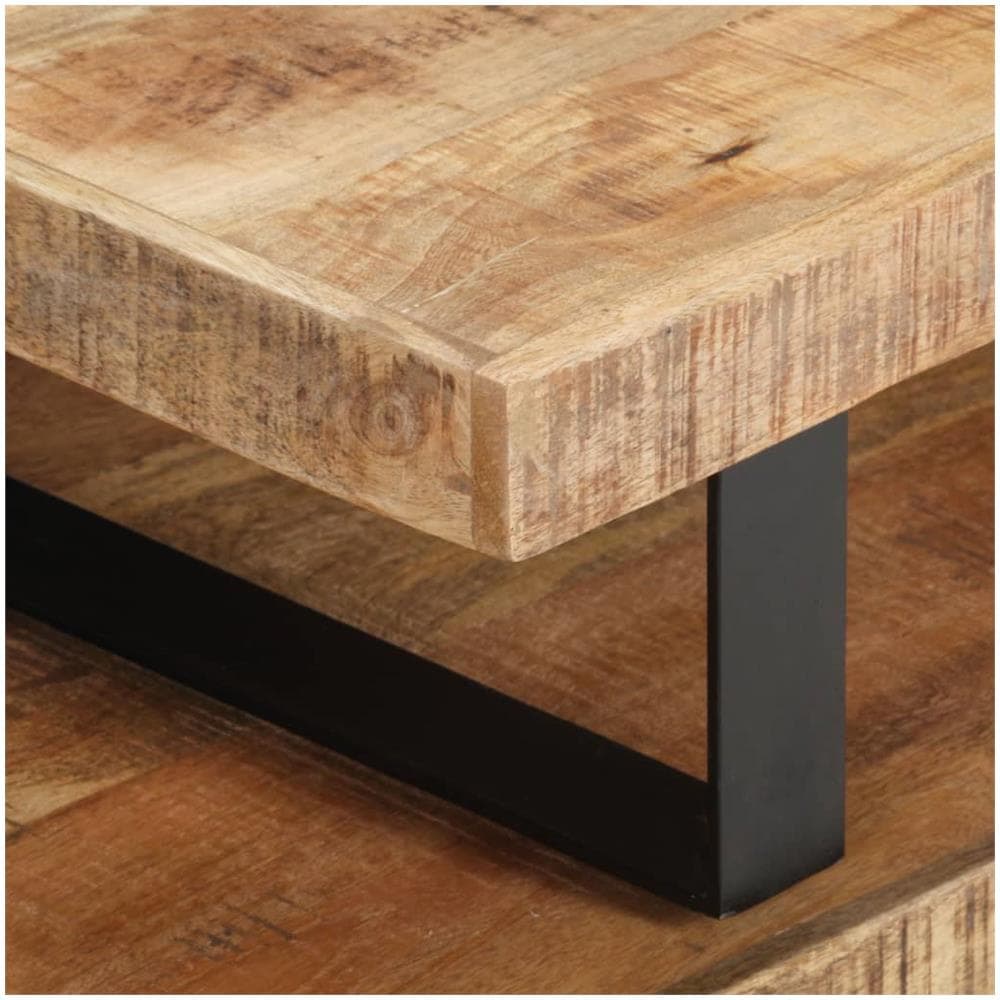 Set Tavolini Da Salotto 2 Pz In Legno Massello Di Mango - Foto 2
