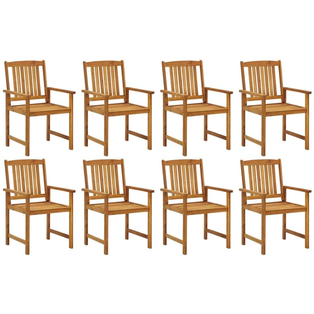 Sedie da Giardino con Cuscini 8 pz in Legno Massello di Acacia - Foto 2