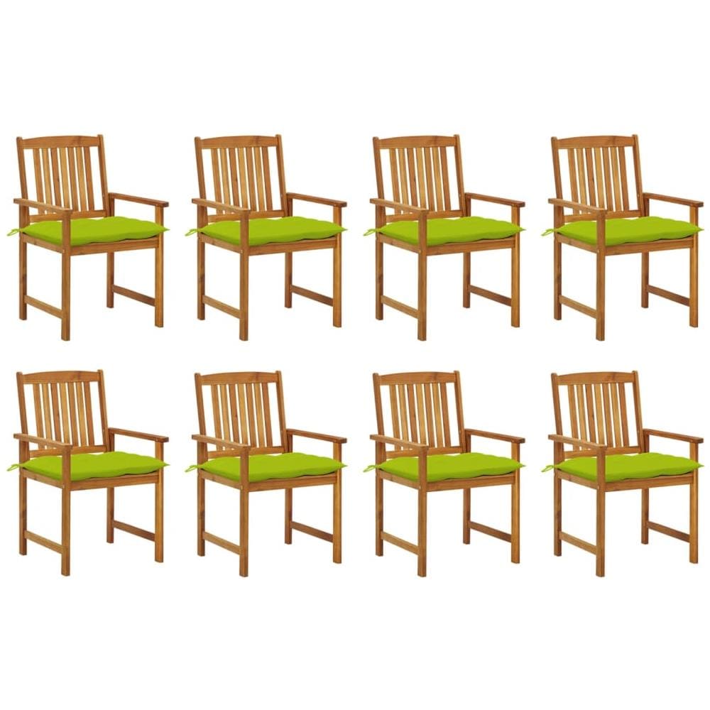 Sedie da Giardino con Cuscini 8 pz in Legno Massello di Acacia - Foto 1