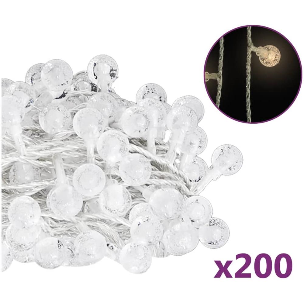 Filo di Luci Sferiche 20m 200 LED Bianco Caldo 8 Funzioni - Foto 1