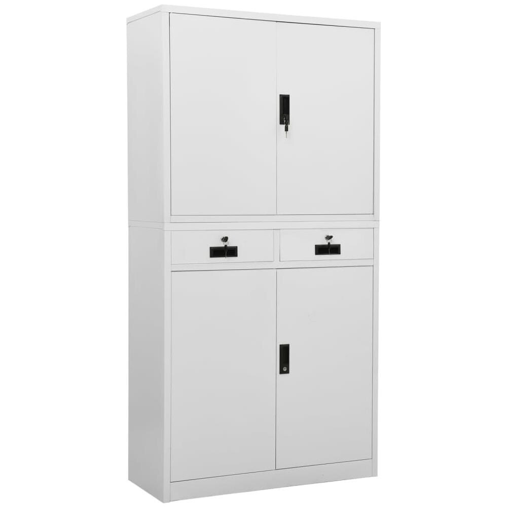 Armadio Per Ufficio Grigio Chiaro 90x40x180 Cm In Acciaio - Foto 1