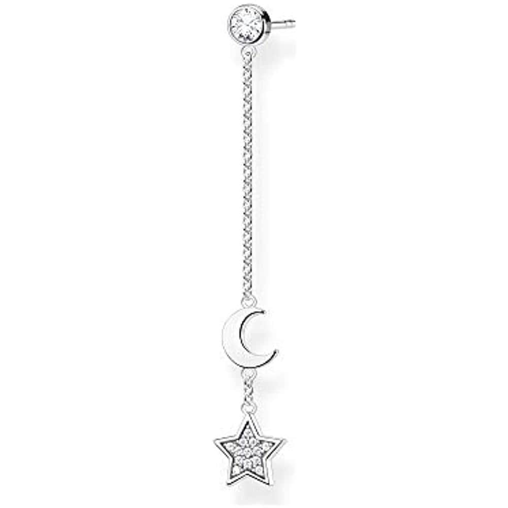 , Orecchini Da Donna A Forma Di Stella E Luna, In Argento Sterling 925 - Foto 1