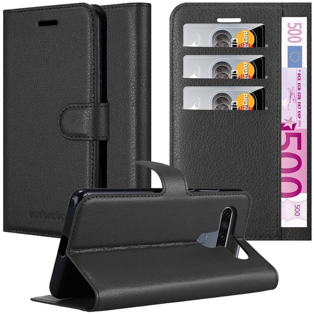 Custodia Compatibile Con Lg K61 In Nero Carbone - Coperchio Protettiva Con Chiusura Magnetica, Funzione Stand E Tasca Per Le Carte - Foto 1