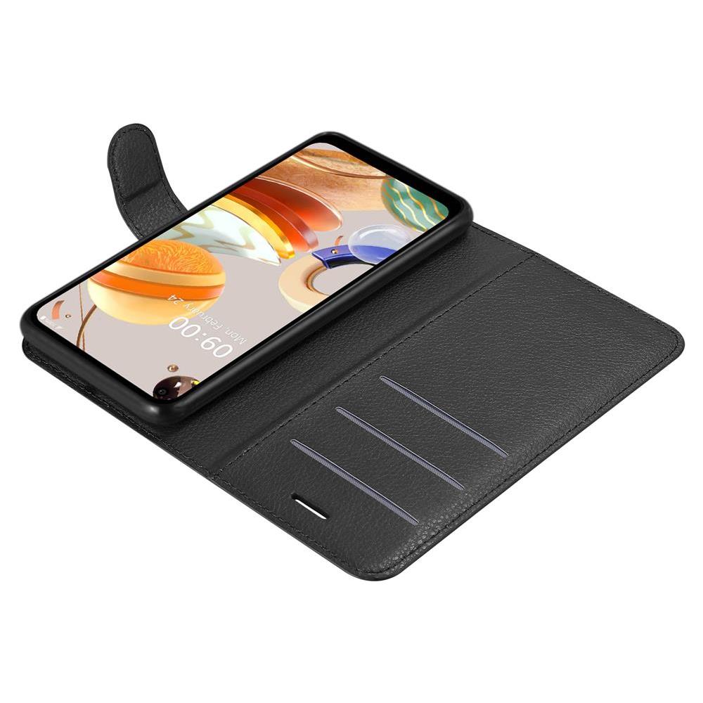 Custodia Compatibile Con Lg K61 In Nero Carbone - Coperchio Protettiva Con Chiusura Magnetica, Funzione Stand E Tasca Per Le Carte - Foto 8